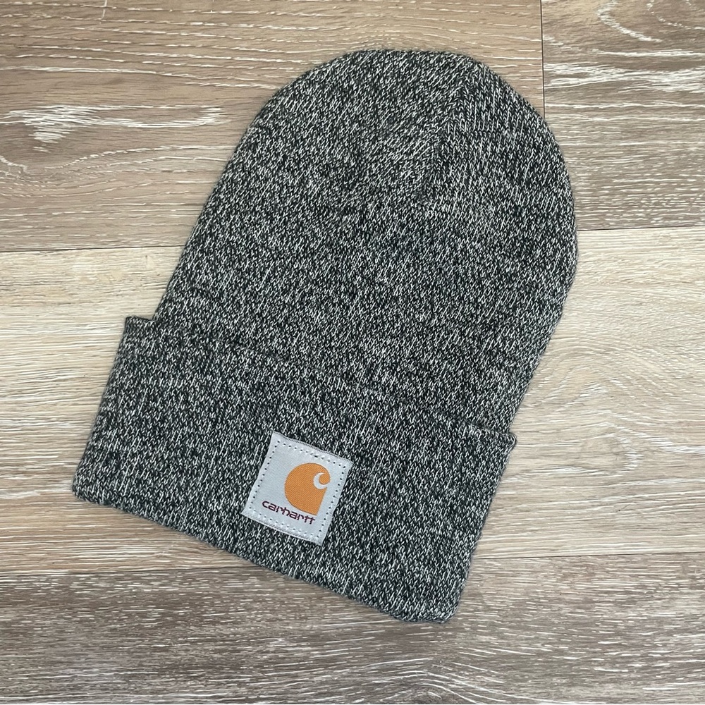 Carhartt Black and Gray Knit Beanie